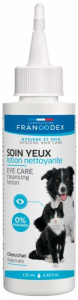 Lotion nettoyante pour les yeux - Francodex - Pour chiens et chats - Sans paraben - Flacon de 125 ml