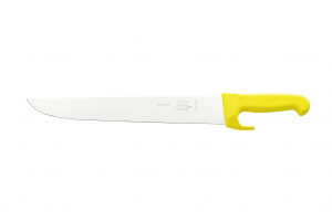 Couteau boucher lame droite rigide - Sécuricoupe - Jaune - 35 cm