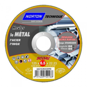 Disque à ébarber métal - NORTON TECHNIQUE - 125 x 6.5 mm