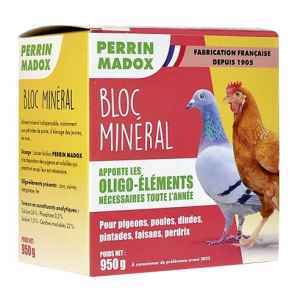 Bloc minéral pour pigeons et volailles - Perrin Madox - 950 g