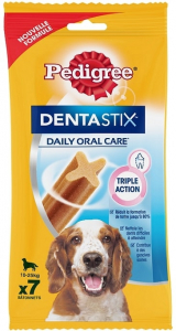 Dentastix bâtonnets hygiène bucco-dentaire pour chiens moyens - Pedigree - 7 sticks - 180 gr