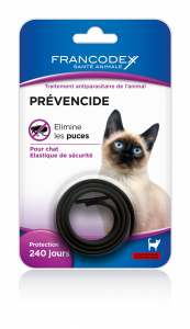Collier antiparasitaire chat Prévencide - Francodex - Noir