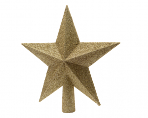 Cime de sapin étoile - Or paillettes - 19 cm