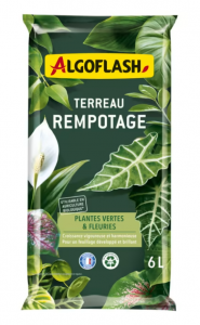 Terreau rempotage plantes vertes et plantes fleuries - Algoflash - 6 L