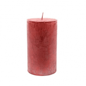 Bougie pilier - Kaemingk - Ø 6,8 x h 12 cm - Rouge métal