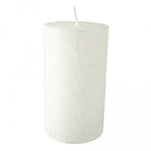 Bougie pilier - Kaemingk - Ø 6,8 x h 12 cm - Blanc