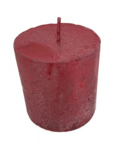 Bougie pilier - Kaemingk - Ø 6,8 x 7 cm - Rouge métal