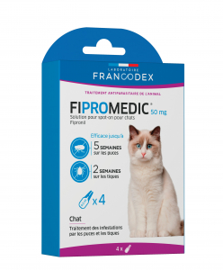 Traitement antiparasitaire pipettes chat Fipromedic - Francodex - 4 x 0.5 ml