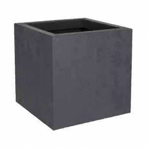 Pot carré Basalt Up - 30 cm - EDA - Anthracite