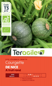 Courgette de Nice à fruit rond bio- Graines - Teragile