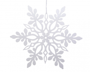 Flocon de neige avec paillettes - Blanc- A suspendre - Hauteur 38 cm