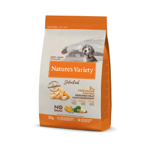 Alimentation naturelle pour chien junior toutes tailles - Nature's Variety Selected - Sans céréale POULET PLEIN AIR 10KG