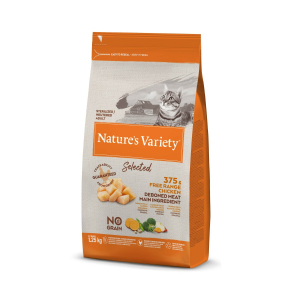 Alimentation naturelle pour chats stérilisés - Nature's Variety Selected - Sanscéréales POULET PLEIN AIR 1,25KG