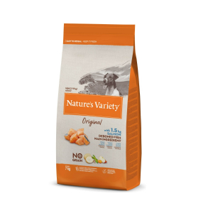 Alimentation naturelle pour chiens miniadultes - Nature's Variety Original - Sans céréales SAUMON 7KG