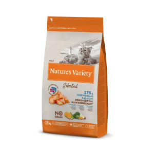 Nature's Variety - Selected - 1,25 kg - saumon - sans céréales ajoutées - chat adulte