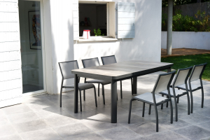 Table rect ext - Mona Terra - Les Jardins - 260 X 100 X H 75 cm - Alu