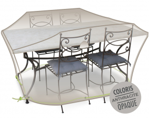 Housse protection - table rectang + chaises 4-6 pers - Morel - opaque