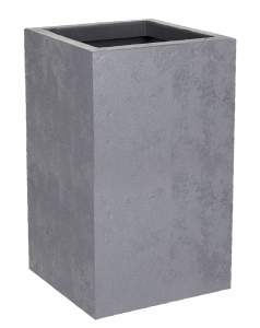 Pot carré haut Basalt Up - 30 cm - EDA - 36 L - Gris