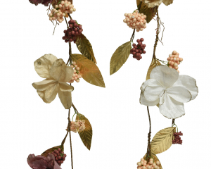 Guirlande feuilles, fleurs, paillettes - 130 cm