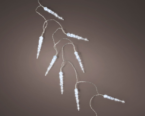 Guirlande stalactites - Blanc froid - 4,6 m - extérieur - câble transparent