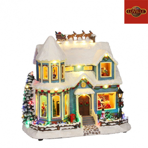 Maison de village de Noël lumineux - 36X 21,5 X 33 cm
