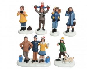 6 personnages de village de Noël - 7 cm