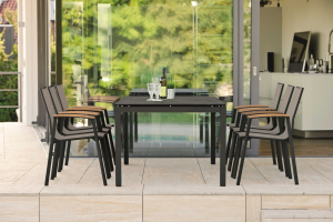 Pied table - Noir mat - 200x100x73