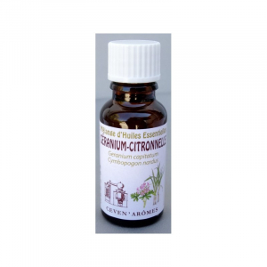 Mélange d'huiles essentielles Géranium et citronnelle - 20 ml