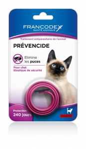 Collier antiparasitaire chat Prévencide - Francodex - Rose