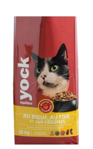 Croquettes Yock Equilibre pour chat - Boeuf, foie et légumes - 10 kg MV
