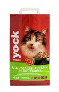 Croquettes Yock Equilibre pour chat - Volailles, lapins et légumes - 4 kg