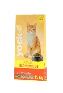 Croquettes Yock pour chat - Format économique - A la volaille - 15 kg
