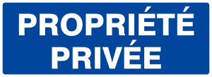 Panneau Ps choc "Propriété privée" - Taliaplast - 33 x 12 cm - Bleu 