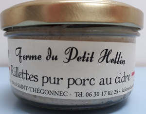 Rillettes pur porc au cidre - La Ferme du Petit Hellin - 140 gr