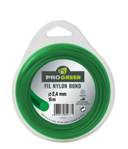 Fil Nylon rond - Progreen - vert fluo - Ø 2.4mm x 15m
