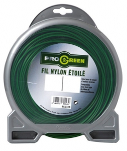 Fil Nylon étoilé - Progreen - vert - Ø 3mm x 120m 