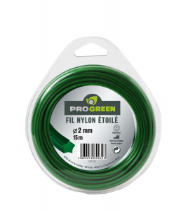 Fil Nylon étoilé - Progreen - vert - Ø 2mm x 15m 