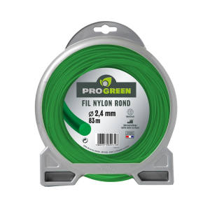 Fil Nylon rond - Progreen - vert fluo - Ø 2.4mm x 83m