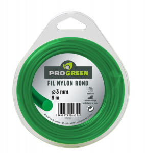 Fil Nylon rond - Progreen - vert fluo - Ø 3mm x 9m