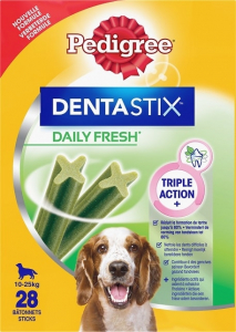 Dentastix fresh bâtonnets hygiène bucco-dentaire pour chiens moyens - Pedigree - 28 sticks - 720 gr