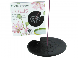 Porte-encens Lotus - Aromandise - Noir - ∅ 10 cm