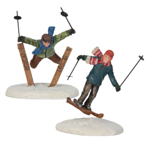 Figurines skieurs - 2 pièces - 6X5X10 cm  -  Luville