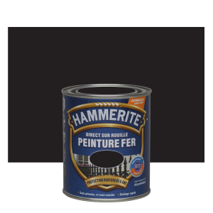 Peinture fer - Hammerite - Direct sur rouille - Mat noir - 0.75 L 