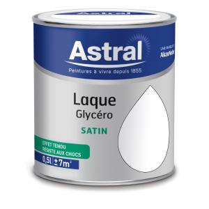 Peinture Laque Glycéro - Astral - Satin - Blanc - 0.5 L 