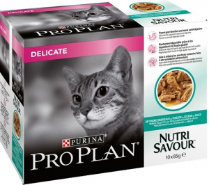 Effilés en sauce pour chat Delicat Nutrisav - Proplan - poisson - 10x85 gr