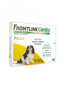 Frontline Combo x 4  pour chien 2 à 10 kg - Traitement anti-puces pour chien
