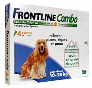 Frontline Combo x 4  pour chien 10 à 20 kg - Traitement anti-puces pour chien