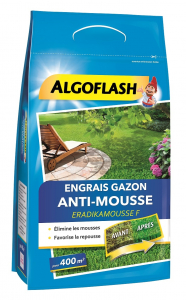 Engrais gazon anti-mousse - Algoflash - 12 kg