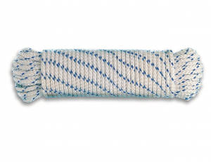  Corde polypropylène tressée - 1 T - Ø 10 mm - Longueur 7,5 m - Blanc-Bleu