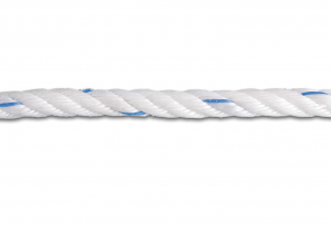 Corde polypropylène torsadée - 612 Kg - Ø 10 mm - Blanc-Bleu - Vente au mètre linéaire